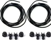 [Generic] No Tie Elastic Shoe Laces - Strong Lock for Kids and Adults - Ideal for Sports, Triathlon, Running, and Quick Pace Activities (Black)