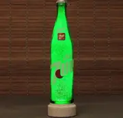 70's 80's Vintage Diet 7-up ACL Glass 16 oz Color Changing Lighted Bottle Lamp
