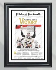 2009 Pittsburgh Penguins Stanley Cup Champion Framed Front Page Newspaper Print