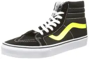 Vans Unisex Sk8-Hi Reissue Skate Shoes-Black/Neon Yellow-10.5-Women 9-Men