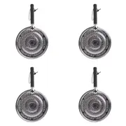 4x Appetito Simmer/Drainer Ring 21cm Dia. w/ Black Handle Home Kitchen Tools