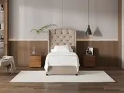 My Style Winged Headboard & Slimline Base - Single / Natural / Standard Base