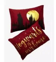 Harry Potter Hogwarts Is My Home Pillowcase Set Standard Size Burgundy NWT