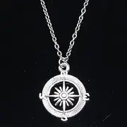 [ZOJK] Necklace 24Mm Compass Pendants Short Long Women Men Colar Choker Jewelry Gift