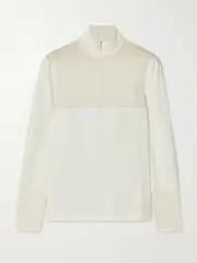 [BOGNER] BOGNER - Elissa Intarsia Knit-trimmed Stretch-jersey Base Layer - Ivory - FR 38 FR 38 Ivory