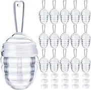 28 Pieces Honey Pots Shaped Lip Gloss Tube Empty Lip Gloss Containers Lip Balm Bottle Refillable Cute Lipstick Tubes with Wand for Women DIY Cosmetics(Clear)