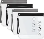 [HANHOST] 4 Pack TSA Approved Clear Toiletry Bag Set - 20x20cm Leakproof Travel Essentials for Airports, Reusable EVA Cosmetic Organizer with Handle, TSA Compliant Toiletry Bag for Men & Women Travel