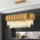 Luxury Gold Crystal Chandelier Ceiling Light Fixture LED Pendant Lamp L90xW35cm