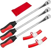 EZONEDEAL 5 in 1 Tire Levers Spoon Set - 3 Tire Lever Tool Spoon + 2 Wheel Rim Protectors Tool Kit for Motorcycle bicycle Bike Car Tire Changing Removing-RED, Tire Repair Kit