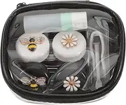 [Vaguelly] 1Set Cute Portable Eye Storage Box for Myopia Leak Dust Cases for Lenses for Travel and Everyday Use Bee Design