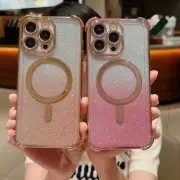 New Magnetic Glitter Shockproof Phone Case For iPhone 16 15 Pro Max 14 Plus 13