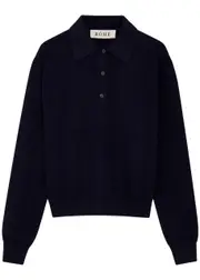 Rohe Wool-blend Polo Jumper - Navy - 38 (UK10 / S) 38 (UK10 / S)