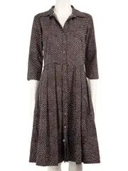 Brown Polkadot Midi Dress