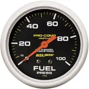 Autometer Pro-Comp 2-5/8in Fuel Pressure Gauge 0-100 PSI Liquid Filled Mechan...
