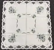 Polyester Cutwork Embroidery Gray Rose 42x42" Square Tablecloth Chest Cover