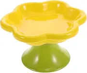 ifundom Raised Cat Food Water Bowl: Ceramic Flower-Shaped Pet Bowl- Ergonomic Elevated Kitten Snack Water Container Dog Pet Feeder