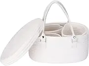 Hinwo Nappy Storage Bag with Rope Handle - Multifunctional Baby Organiser for Nappies, Hygiene Items & Small Items, Stylish Fabric Basket as Baby First Equipment or Gift