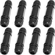 tunghey 8Pack Waterproof RJ45 Connector Shielded, Cat6/Cat5E/Cat5 Ethernet Coupler IP67, Outdoor Ethernet LAN Cable Extender Female to Female Adapter (8Pack)