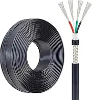 4-core Shielded Wire 18/20/22/24/26/28 AWG PVC Electrical Wire 30FT-200FT Tinned Copper Hookup Wire UL Certified Low Voltage Cable for Outdoor Lighting，Household Appliances(18AWG-4C,50ft)