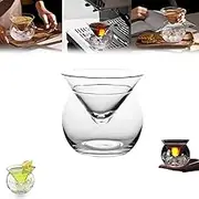 Stemless Martini Glasses with Chiller, Elegant Cocktail Glass Set With Server Bowl, Martini Glasses Caviar Chiller Server for Shrimp, Crystal Glass Martini Glasses for Martini Wine Liquor Cocktails Ma