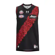 Essendon Bombers AFL 2023 Under Armour ANZAC Guernsey Sizes S-5XL!