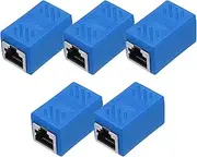 uxcell 5 Pack RJ45 Ethernet Coupler, Female to Female Cat6 Coupler Ethernet Extension Adapter Network Connector for Cat8/Cat7/Cat6/Cat5e/Cat5,Blue