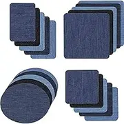 20Pcs Iron-on Patches Jean Patches Denim Fabric Patches No-Sew Mending Cloth Knee Pant Patches 4 Sizes for Kids Women Men Jeans & Clothing Repair