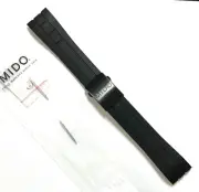 Original MIDO Multifort For CASE-BACK # M005614A Black Rubber Watch Band Strap