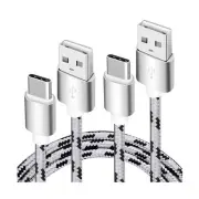 2 Pck 15' Google Pixel 2 USB Type C Charging Cables Nylon-Braided Cords Flexible