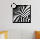 Minimalst Wall Art In the form of the sun and mountains Black Acrylic 30cm HomeD