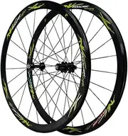 28" 700C Road Bike Wheelset Double-Walled Alloy Wheel Rims 20/24H Sealed Bearing Hub Disc Brake Quick Release 7-11Speed (Color : Green)