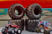 1990 Tamiya Bullhead 4x4x4 RC 1:10 Original Rubber Tires 4 Wheel Set BRAND NEW