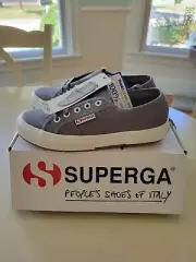 NIB Superga 2750 Cotu Classic Sneakers Grey Sage NEW Women's 7 Men's 5.5 EU 37.5