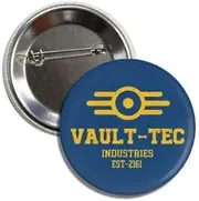 [Generic] Vault-Tec Industries Collectible Button Pin, 2.25 Inches, Multi-Color