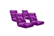 SOGA 4X Floor Recliner Folding Lounge Sofa Futon Couch Folding Chair Cushion Purple