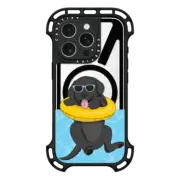 iPhone 16 Pro Ultra Bounce Case MagSafe Compatible Swimming Black Labrador