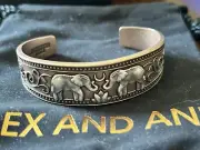 New Alex and Ani 2018 Metallic Elephant Cuff Two Tone Bangle Bracelet! Rare