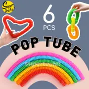 New 6-12Pcs Fidget Pop Tube Toys for Kids and Adults, Pipe Sensory Tools Relief