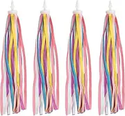 uxcell Bike Streamers, 2 Pair Colorful Scooter Handlebar Tassels Grips Ribbon Accessories Decorations for Bicycle Tricycle Handles, Colorful