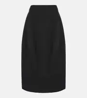 [Fforme] Fforme Skye cotton and wool midi skirt AU 14 black