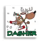 3dRose, Cute Running Reindeer Dasher, Wall Clock