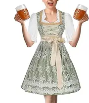 [Humkopnl] Women Role Play Dirndl Dress,Women Oktoberfest Cosplay Dress Costume Dirndl - Traditional Bavarian Girl's Dress with Dirndl Blouse Dirndl Apron for Oktoberfest