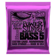Ernie Ball Power Slinky 5-String Nickel Wound Electric Bass Strings 50-135 Gauge