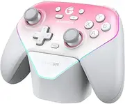 GameSir Super Nova Multiplatform Game Controller – 2.4G Wireless for PC/Switch/iOS/Android – Hall Effect Joystick & Triggers, Magnetic Faceplate, RGB Lighning,Charging Dock (Whipped Pink)