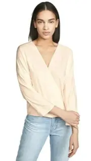 Vince Crossover Surplice Drop Shoulder Blouse Top Chiffon NWT $265 vx81812186