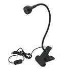 USB Flexible Clamp Clip On LED Light Reading Table Desk Bed Bedside Night Lamp