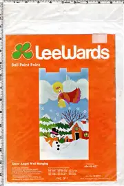 Snow Angel Wall Hanging" ©1978 LeeWards Ball Point Paint Fabric 32-50313 10"x19½