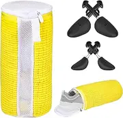 [YHNDECO] Pack of 2 Shoe Bags Washing Machine, 38 x 16 cm Laundry Bag Shoes with Shoe Stretcher, 360° Cleaning Lint, Laundry Shoes Bag with Hidden Zip, for All Shoe Types and Sizes, Yellow