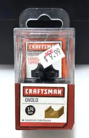 NEW Craftsman 9 99756 1/4" Ovolo Carbide Tipped Router Bit Collet 1/4 Inch