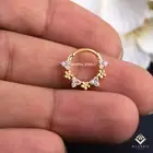 Alice 14 CT Gold Septum Daith Piercing, Natural Diamond, Women Nose Ring earring